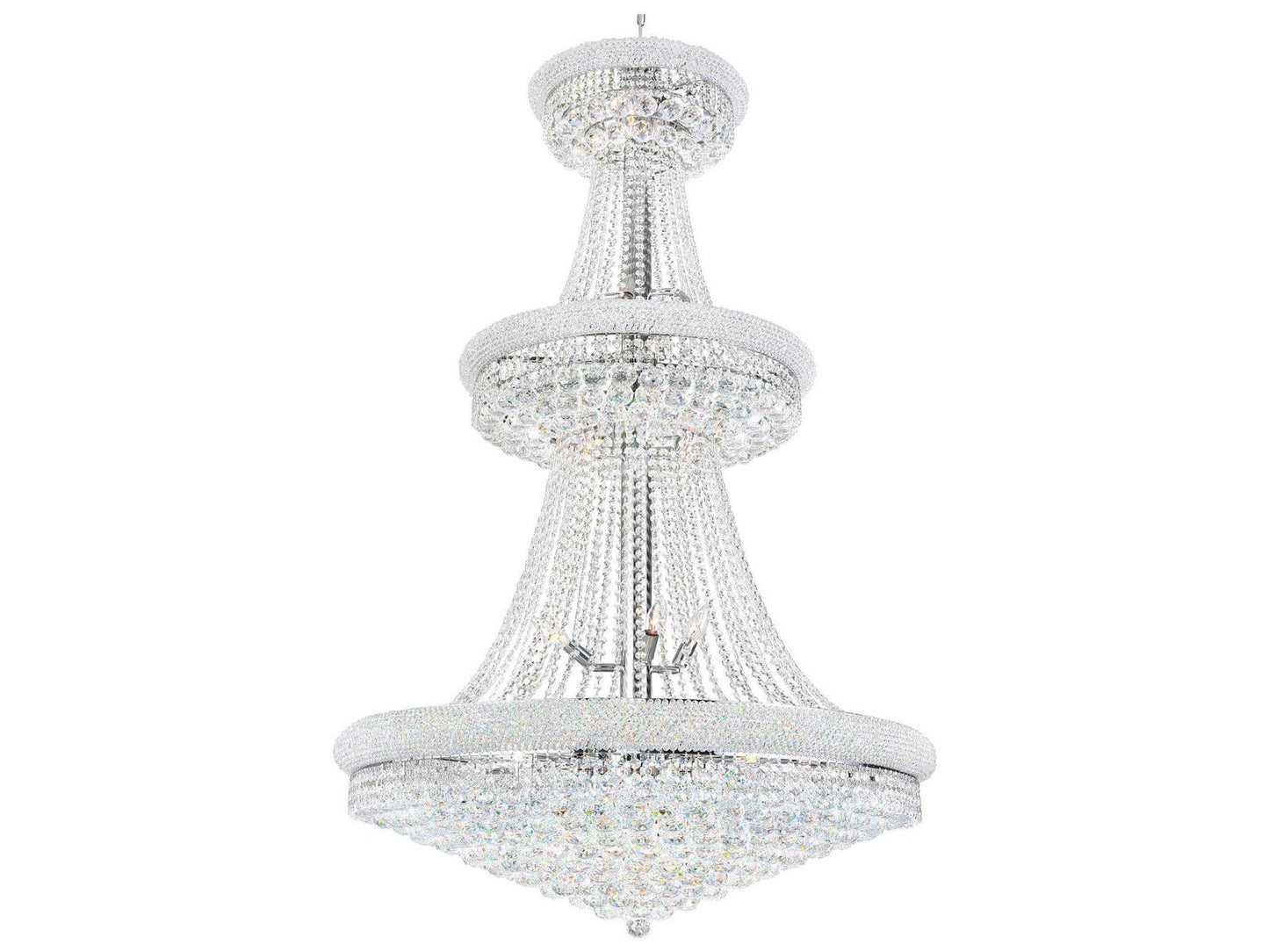 CWI Lighting Empire 34-Light Chandelier in Chrome with K9 Crystals