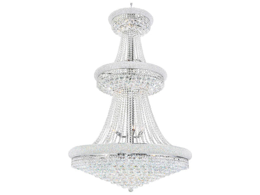 CWI Lighting Empire 34-Light Chandelier in Chrome with K9 Crystals