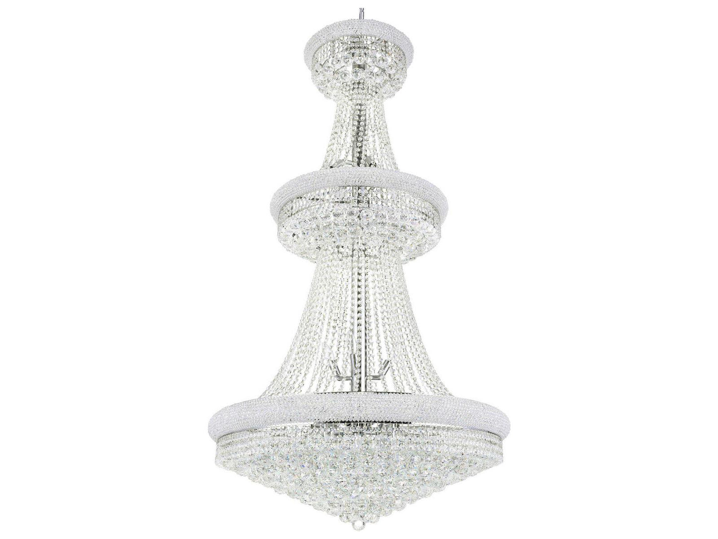 CWI Lighting Empire 34-Light Chandelier in Chrome with K9 Crystals