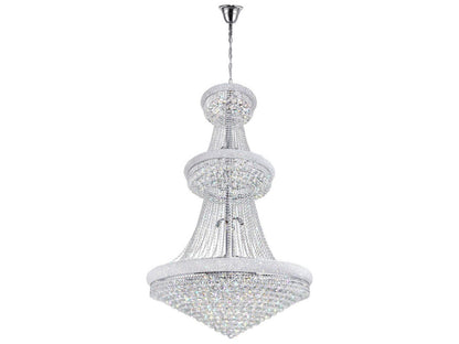 CWI Lighting 38-Light Empire Chandelier in Chrome with K9 Crystals