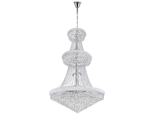 CWI Lighting 38-Light Empire Chandelier in Chrome with K9 Crystals