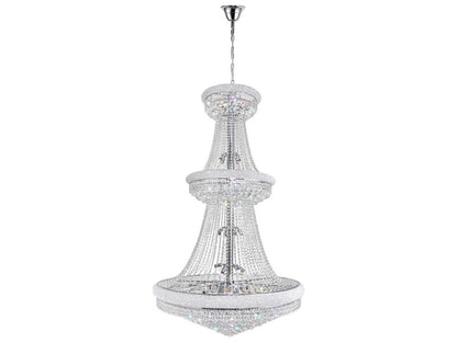 CWI Lighting 38-Light Empire Chandelier in Chrome with K9 Crystals