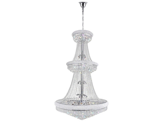 CWI Lighting 38-Light Empire Chandelier in Chrome with K9 Crystals