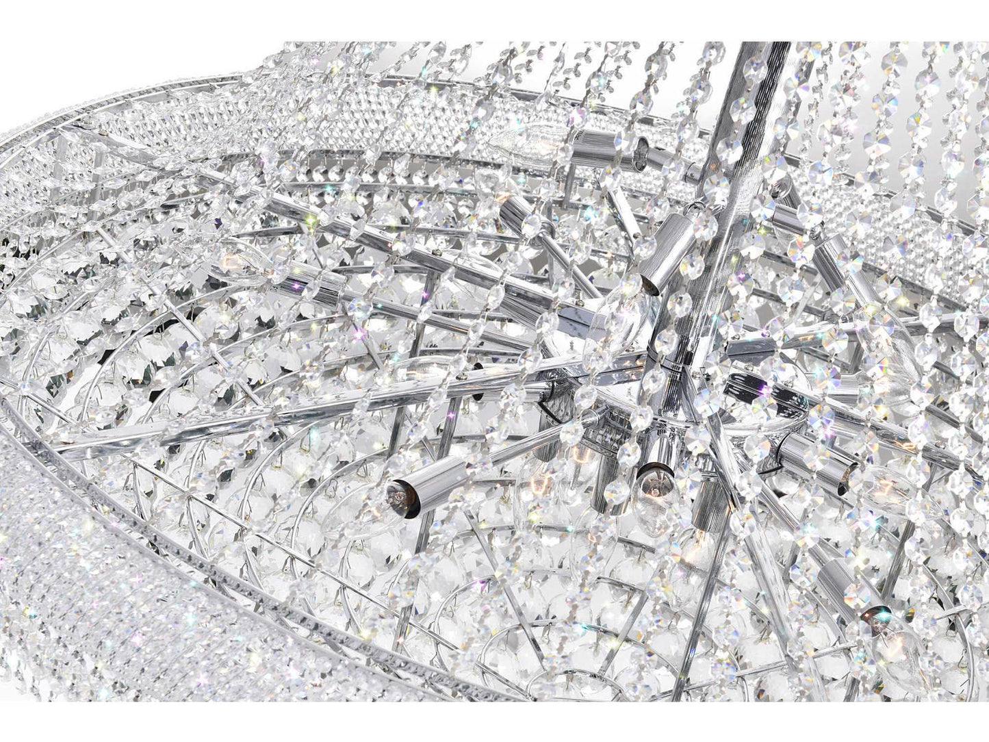 CWI Lighting 38-Light Empire Chandelier in Chrome with K9 Crystals