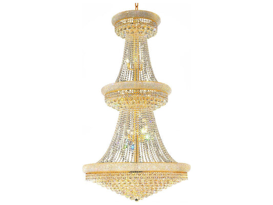 CWI Lighting Empire 38-Light Chandelier in Gold with K9 Clear Crystals