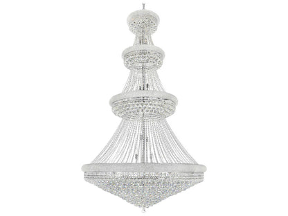CWI Lighting 42-Light Empire Chandelier in Chrome with Crystal Draping