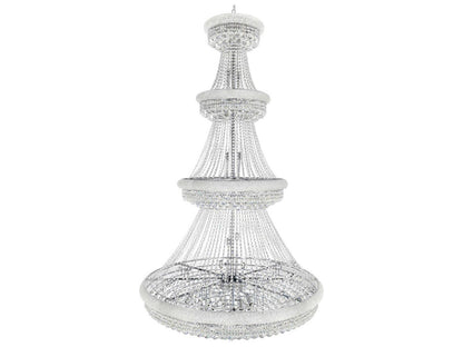 CWI Lighting 42-Light Empire Chandelier in Chrome with Crystal Draping