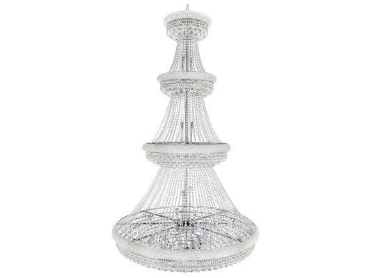 CWI Lighting 42-Light Empire Chandelier in Chrome with Crystal Draping