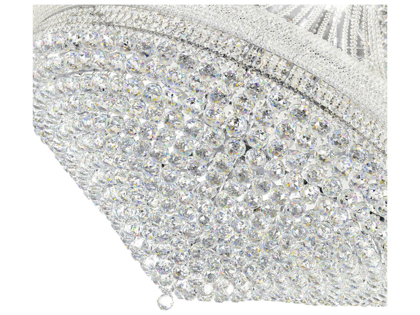 CWI Lighting 42-Light Empire Chandelier in Chrome with Crystal Draping
