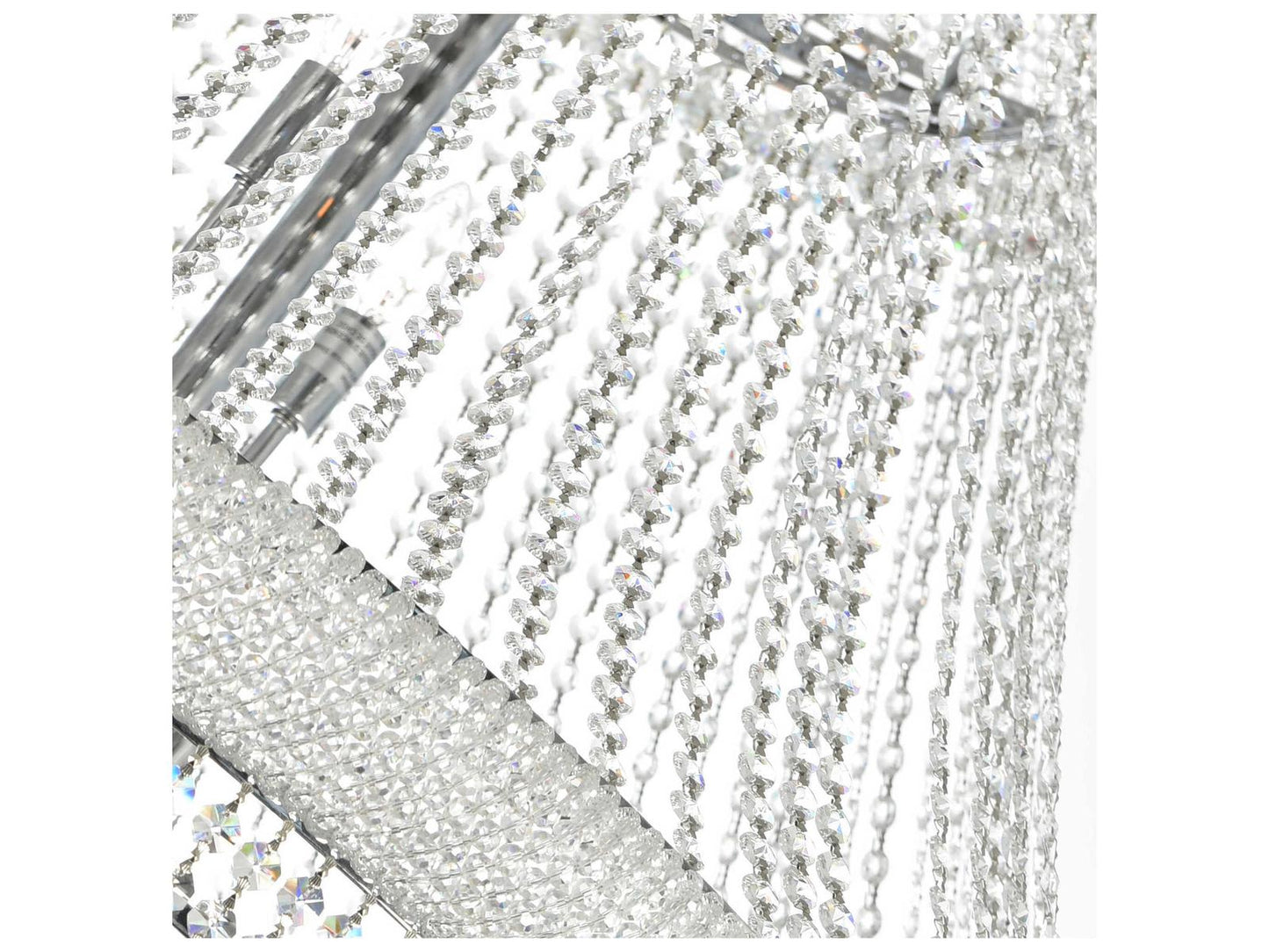 CWI Lighting 42-Light Empire Chandelier in Chrome with Crystal Draping