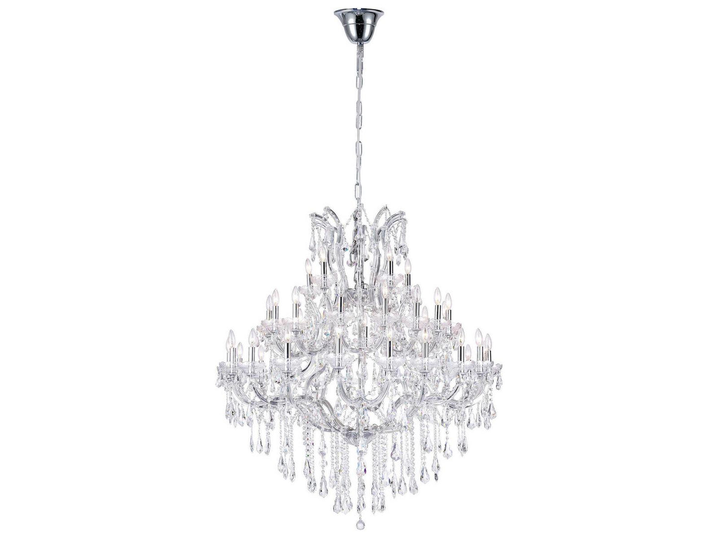 CWI Lighting Maria Theresa 41-Light Chandelier in Chrome with Clear Crystal