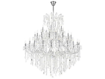 CWI Lighting 49-Light Maria Theresa Chandelier with Clear Crystal and Chrome Finish