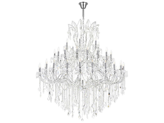 CWI Lighting 49-Light Maria Theresa Chandelier with Clear Crystal and Chrome Finish