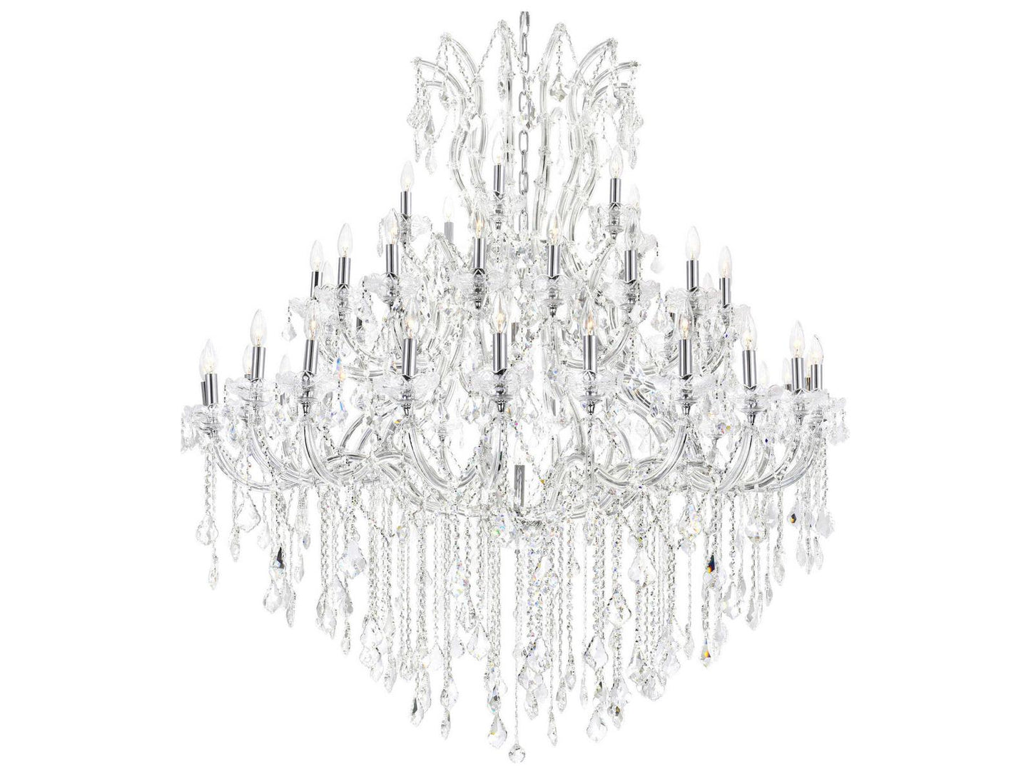 CWI Lighting 49-Light Maria Theresa Chandelier with Clear Crystal and Chrome Finish