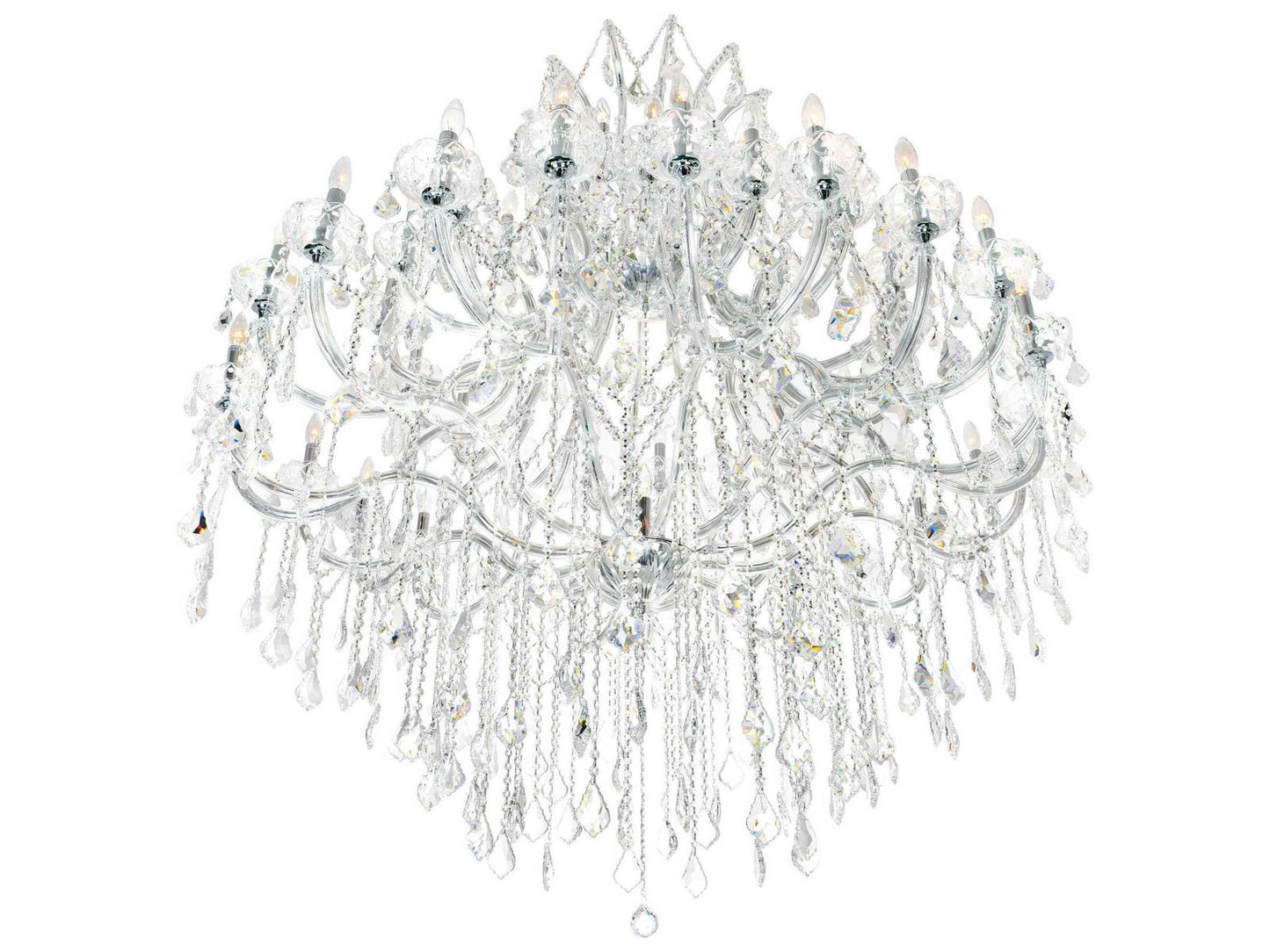 CWI Lighting 49-Light Maria Theresa Chandelier with Clear Crystal and Chrome Finish