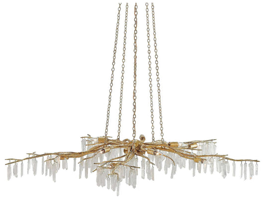 Luxecor Vistas 10-Light Washed Lucerne Gold Natural Chandelier