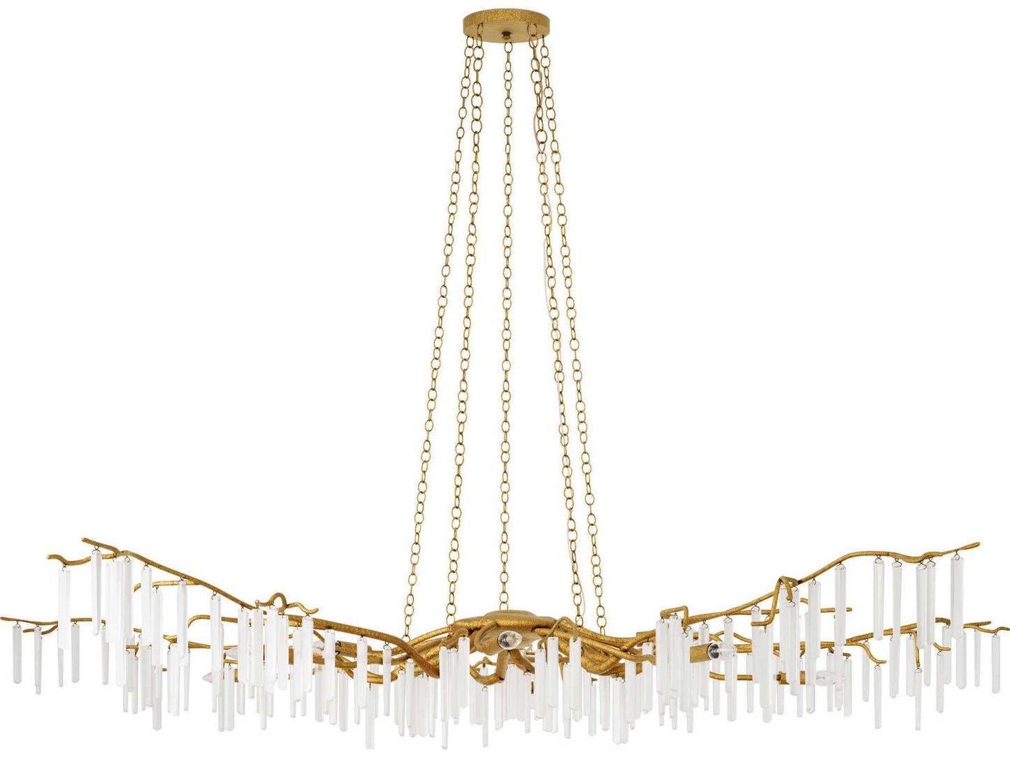 Luxecor Vistas 10-Light Washed Lucerne Gold Natural Chandelier