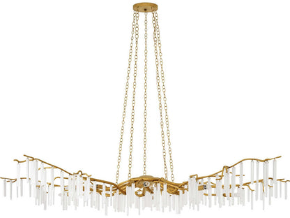 Luxecor Vistas 10-Light Washed Lucerne Gold Natural Chandelier
