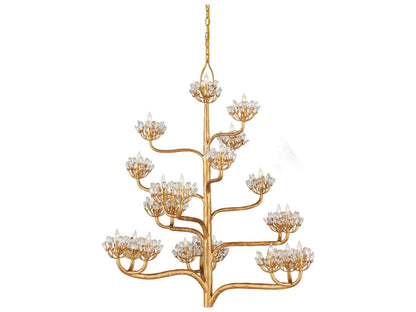 Currey & Company Currey and Company 22-Light Agave Americana Chandelier in Dark Gold Leaf