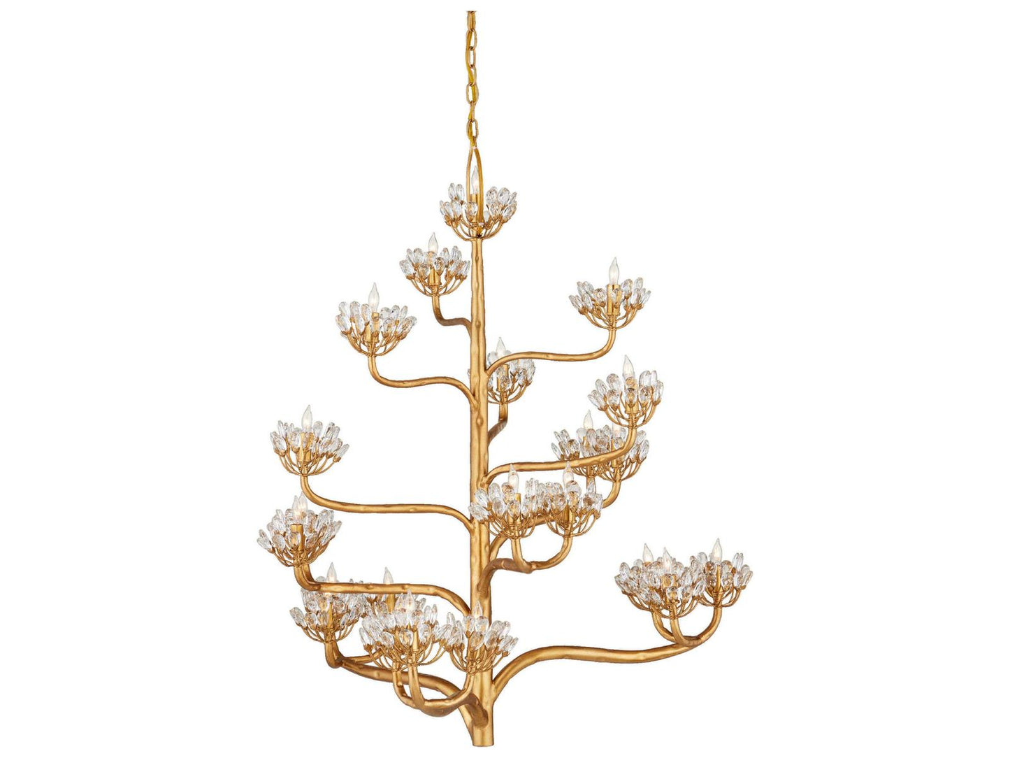 Currey & Company Currey and Company 22-Light Agave Americana Chandelier in Dark Gold Leaf