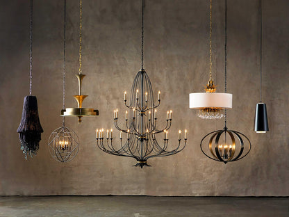 Currey & Company Currey and Company 28-Light Folgate Grande Chandelier in French Black and Gold Leaf