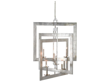 Currey & Company Currey and Company 8-Light Middleton Grand Chandelier in Contemporary Silver Leaf