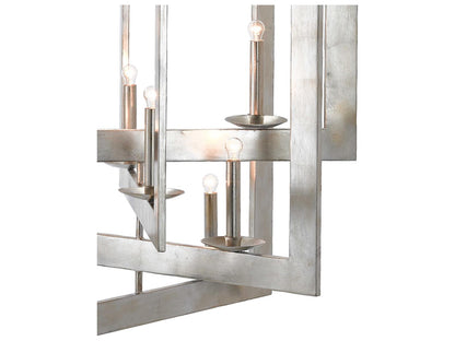 Currey & Company Currey and Company 8-Light Middleton Grand Chandelier in Contemporary Silver Leaf