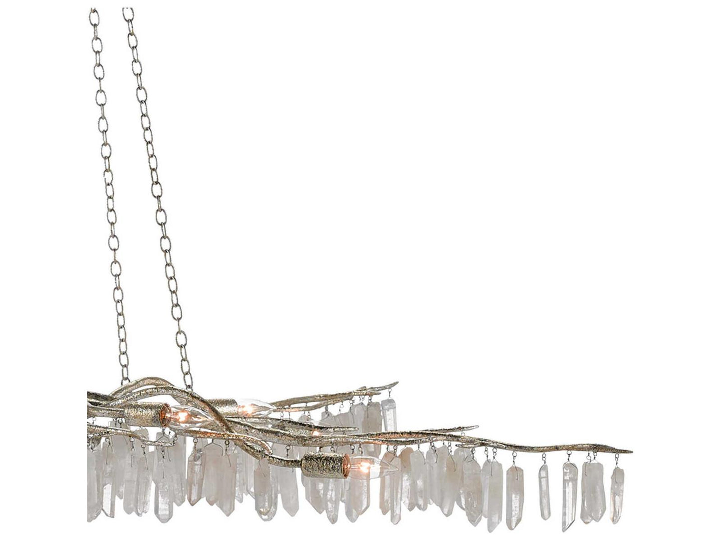 Currey & Company Currey and Company 10-Light Forest Light Chandelier in Textured Silver and Natural