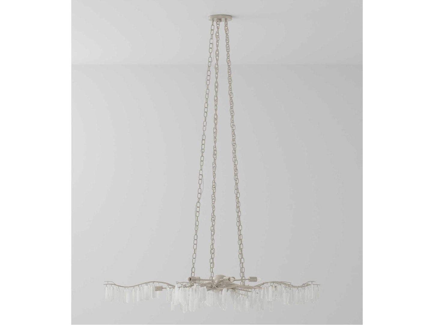 Currey & Company Currey and Company 10-Light Forest Light Chandelier in Textured Silver and Natural