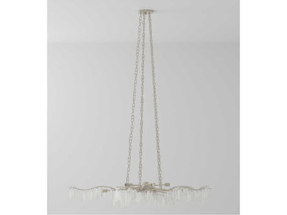Currey & Company Currey and Company 10-Light Forest Light Chandelier in Textured Silver and Natural