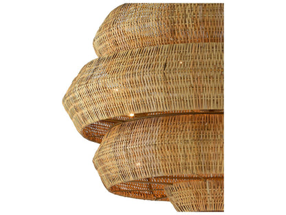 Currey & Company Currey and Company 18-Light Antibes Grande Natural Chandelier in Khaki and Natural Rattan