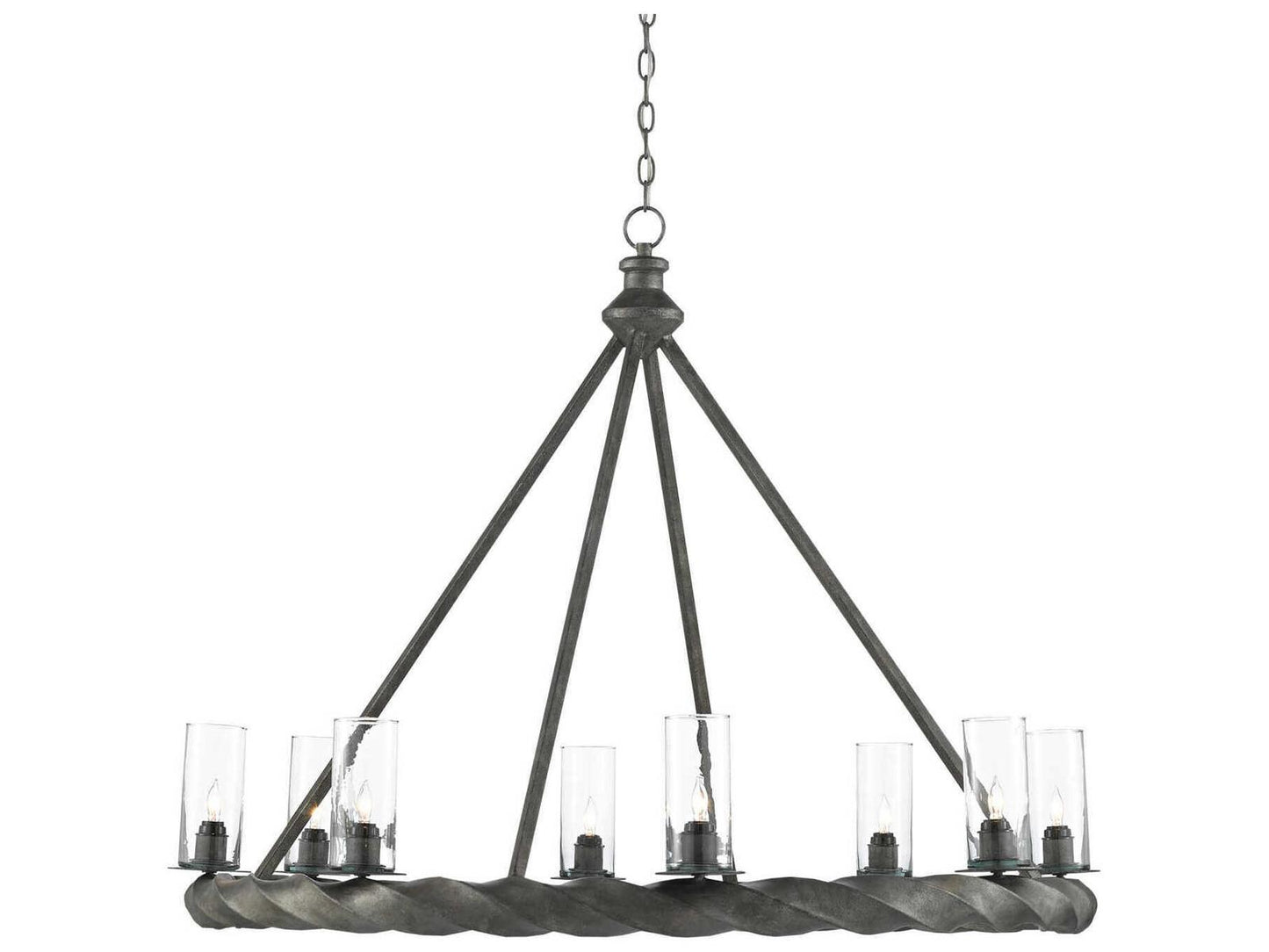Currey & Company Currey and Company Orson 8-Light Chandelier in Light Mol¨¦ with Clear Glass