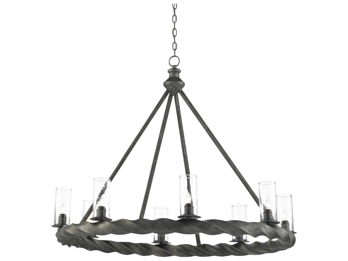 Currey & Company Currey and Company Orson 8-Light Chandelier in Light Mol¨¦ with Clear Glass
