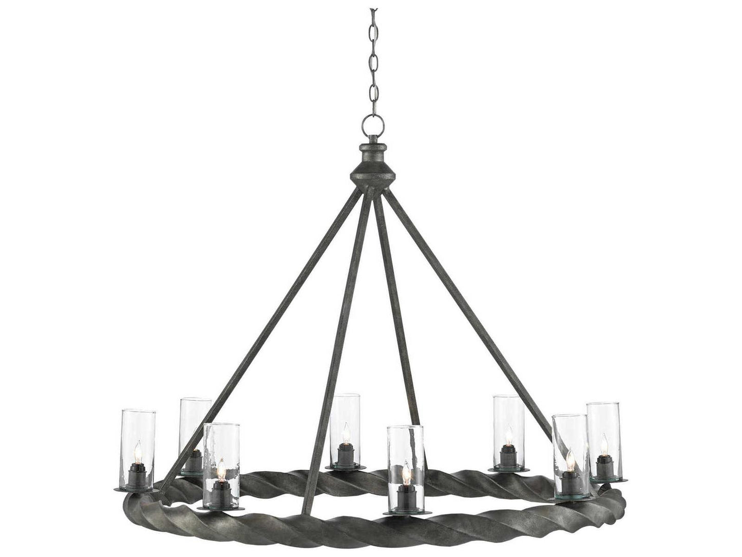 Currey & Company Currey and Company Orson 8-Light Chandelier in Light Mol¨¦ with Clear Glass