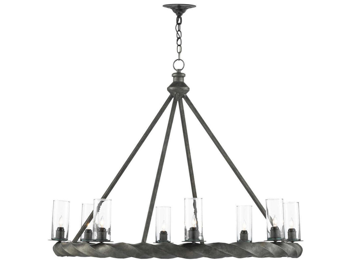 Currey & Company Currey and Company Orson 8-Light Chandelier in Light Mol¨¦ with Clear Glass