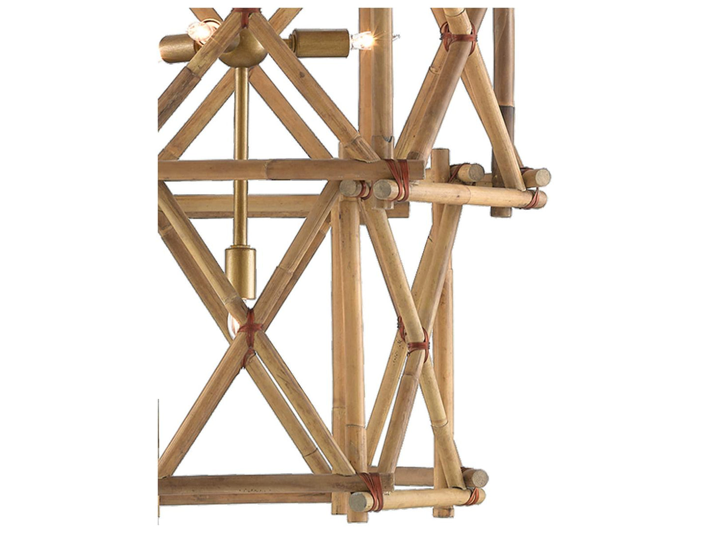 Currey & Company Currey and Company 10-Light Kingali Grande Chandelier in Natural Rattan and New Brass