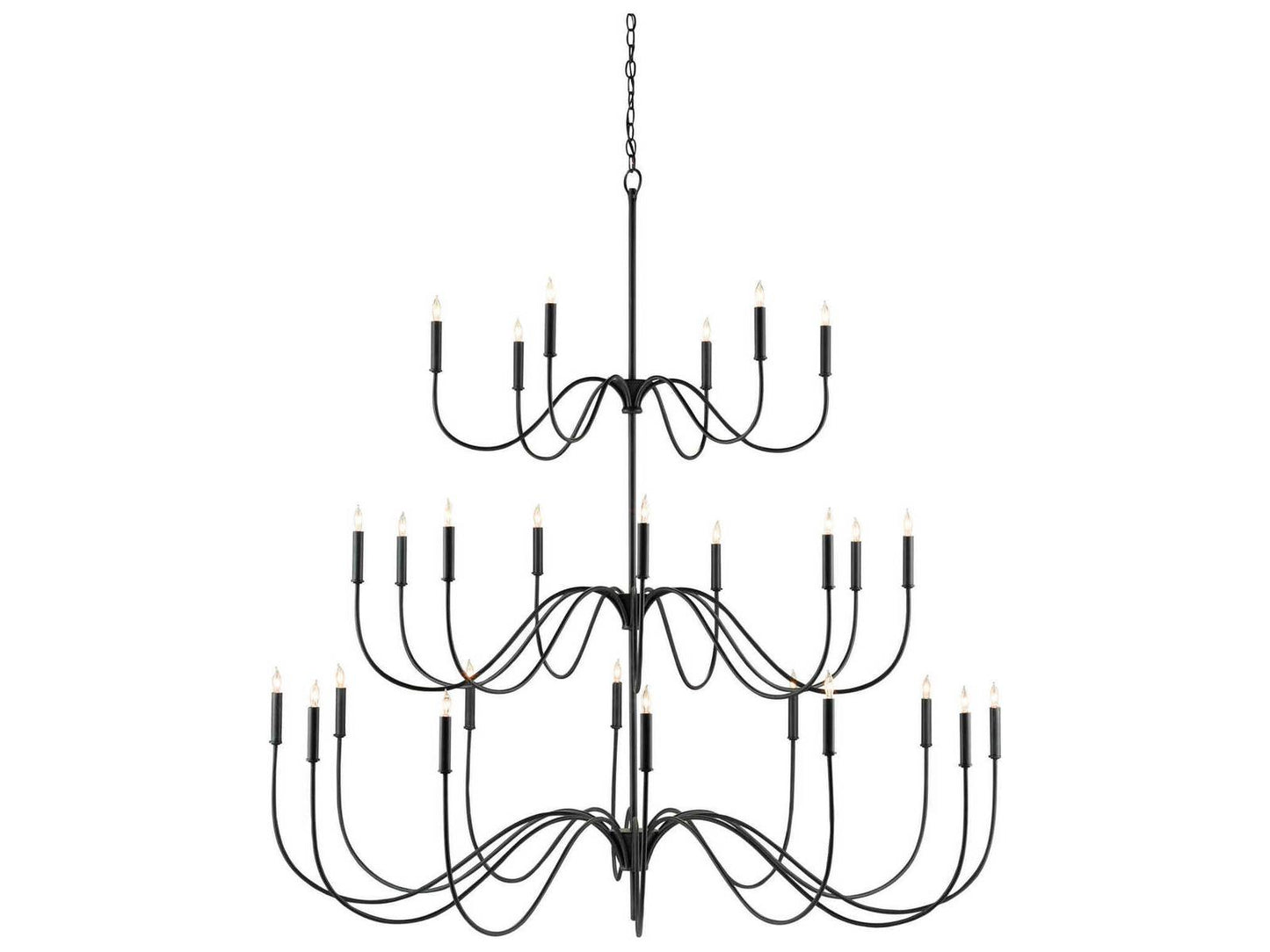 Currey & Company Currey and Company Tirrell 27-Light Chandelier in Antique Black