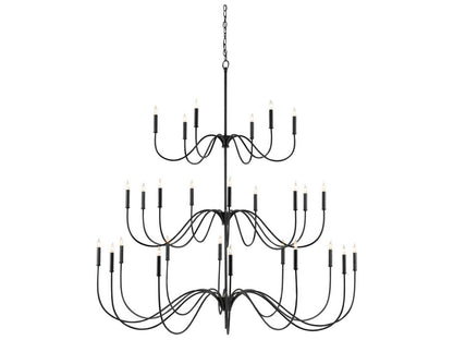Currey & Company Currey and Company Tirrell 27-Light Chandelier in Antique Black