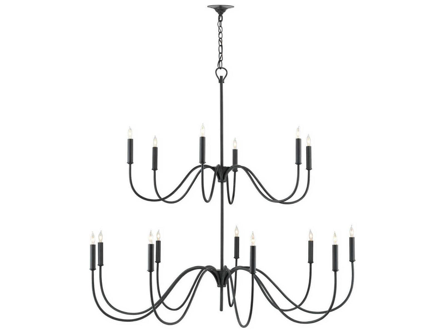 Currey & Company Currey and Company Tirrell 27-Light Chandelier in Antique Black