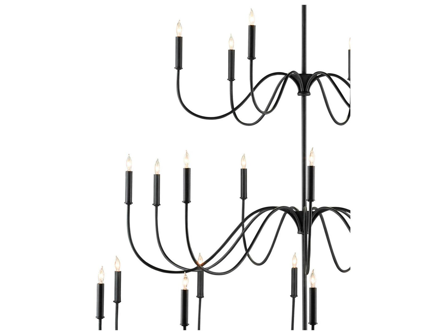 Currey & Company Currey and Company Tirrell 27-Light Chandelier in Antique Black