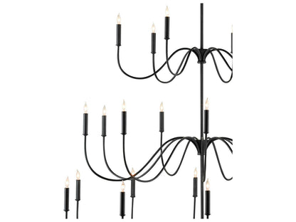 Currey & Company Currey and Company Tirrell 27-Light Chandelier in Antique Black
