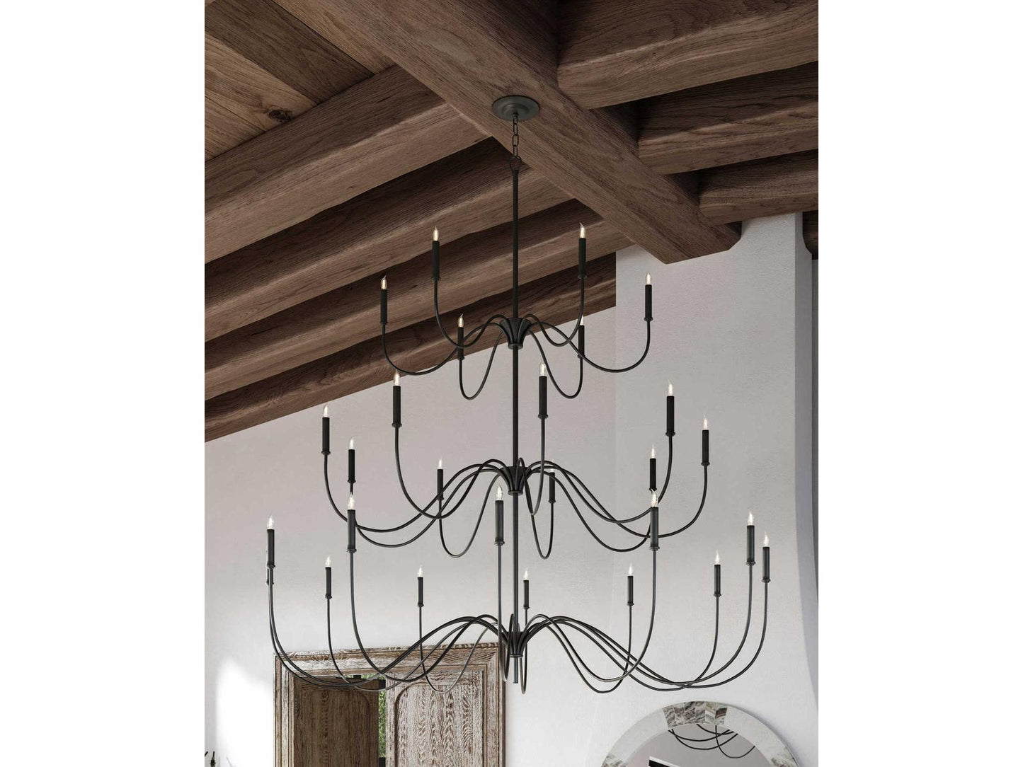 Currey & Company Currey and Company Tirrell 27-Light Chandelier in Antique Black