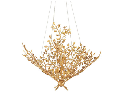 Currey & Company Currey and Company 8-Light Huckleberry Chandelier in Contemporary Gold Leaf
