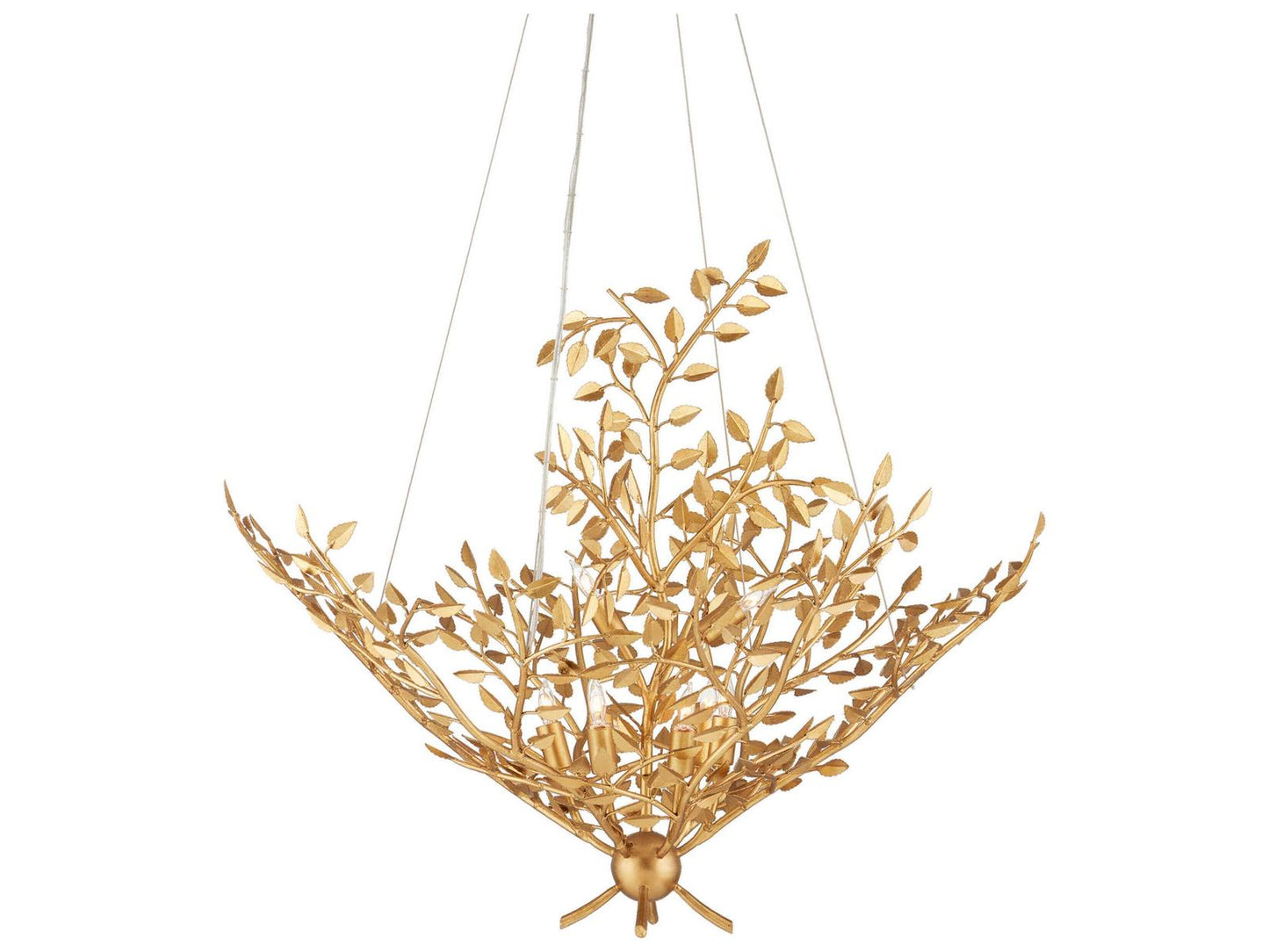 Currey & Company Currey and Company 8-Light Huckleberry Chandelier in Contemporary Gold Leaf