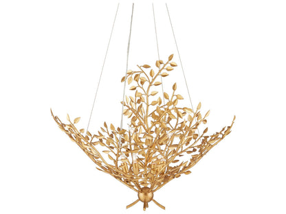 Currey & Company Currey and Company 8-Light Huckleberry Chandelier in Contemporary Gold Leaf