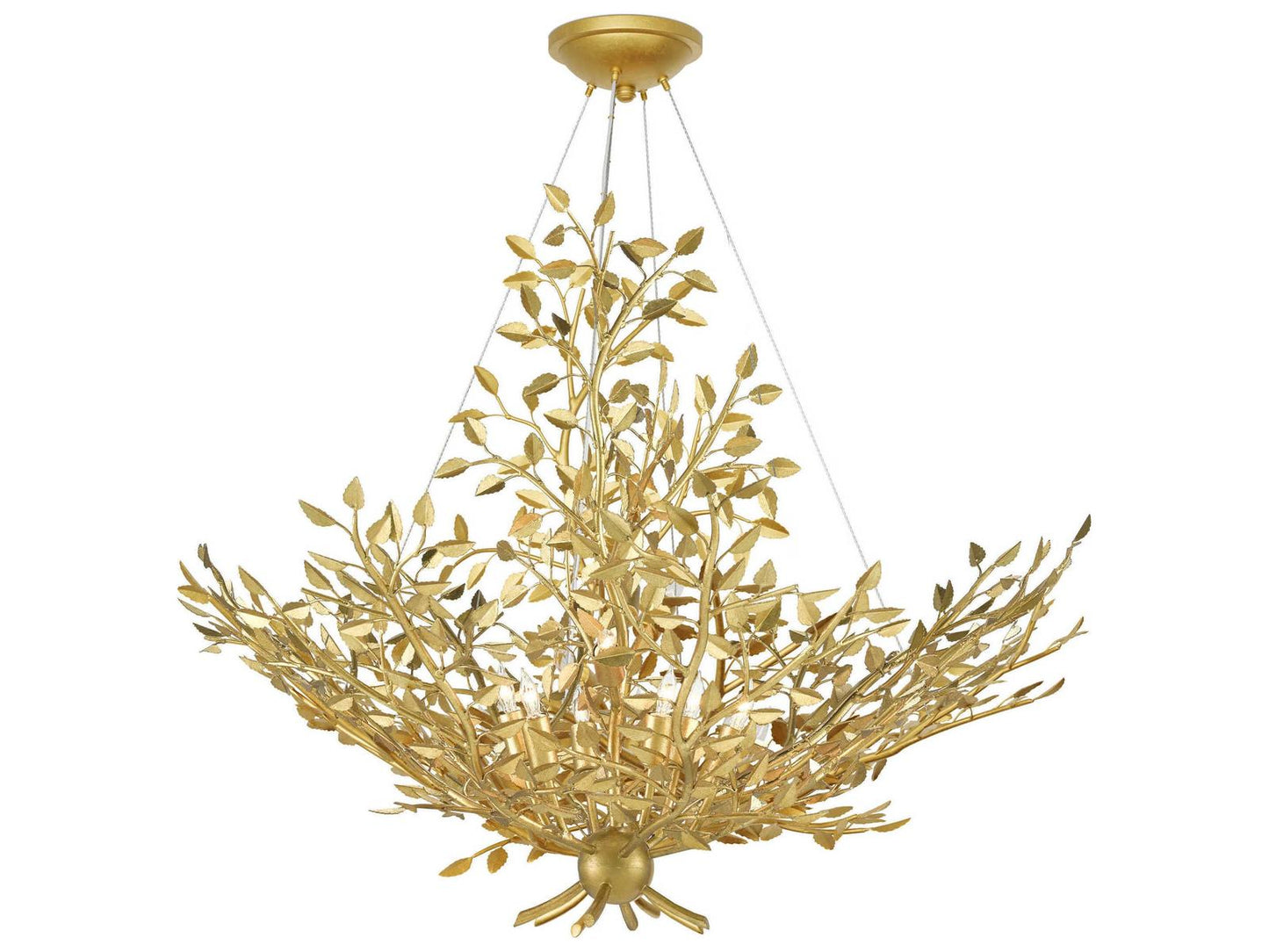 Currey & Company Currey and Company 8-Light Huckleberry Chandelier in Contemporary Gold Leaf