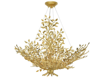 Currey & Company Currey and Company 8-Light Huckleberry Chandelier in Contemporary Gold Leaf