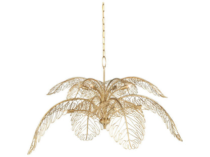 Currey & Company Currey and Company Taormina 8-Light Brass Chandelier with Italianate Leaf Design