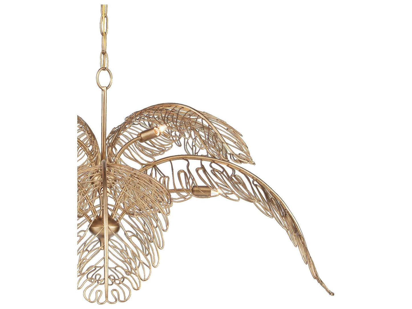 Currey & Company Currey and Company Taormina 8-Light Brass Chandelier with Italianate Leaf Design