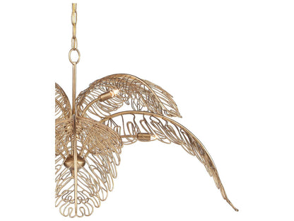 Currey & Company Currey and Company Taormina 8-Light Brass Chandelier with Italianate Leaf Design